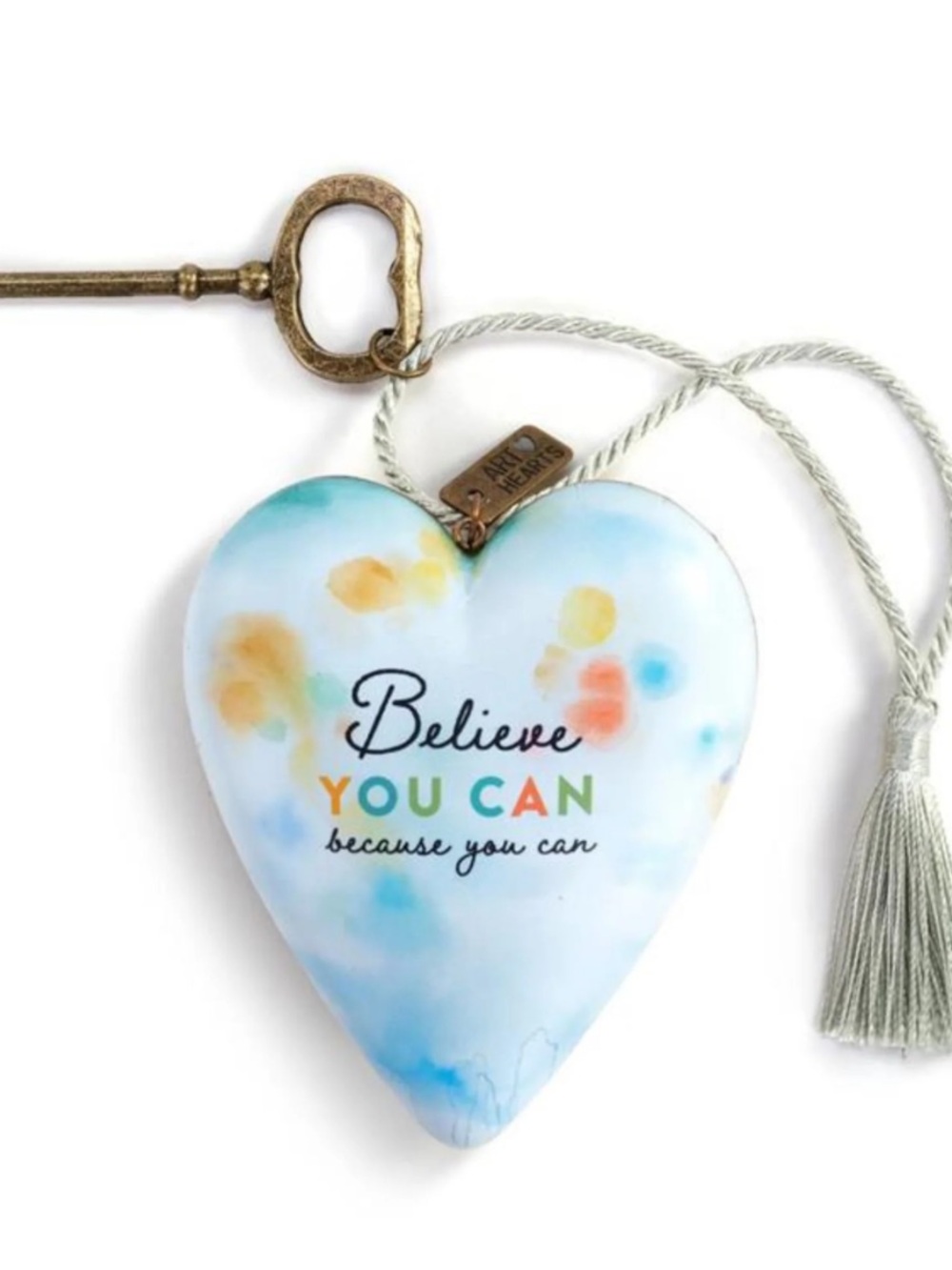 Demdaco Heart Ornament in Blue with Multicolor Accents